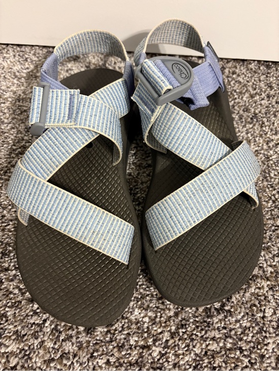 Chaco Shoes - Chaco Women's Mega Z Cloud Sandals - Pale Blue and Cream